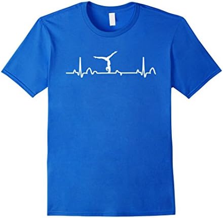 Mens Gymnastics Beams Heartbeat Shirt Parent Fan Tee 3XL Royal Blue