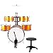 Night lions Tech (TM) Music Simulation Drum Set Golden Dump 6 pcs Educational Toys for Children Gift