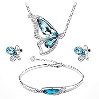 Myhouse Butterfly Necklace Earrings Sets for Women Girls