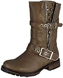 ROCKER-17 Studded Spike Buckle Zipper Detailed Motorcycle Biker Riding Boot