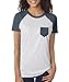 Yidarton Women's T-Shirt Casual Short Sleeve Round Neck Blouse Color Block Tops with Pocket