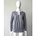 AIMTOPPY Women Autumn Long Sleeve Pullover Tops Blouse Casual Sports T-shirt (S, Gray)