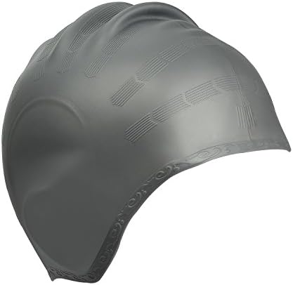 Kinsports Silicone Organic Swimming Cap -Anti-Allergy -Aigh Elasticity -Durable, Swimming Cap Does Not Pull Hair, Suitable For Short Hair Lady, Men And Children. (Silver Gray)