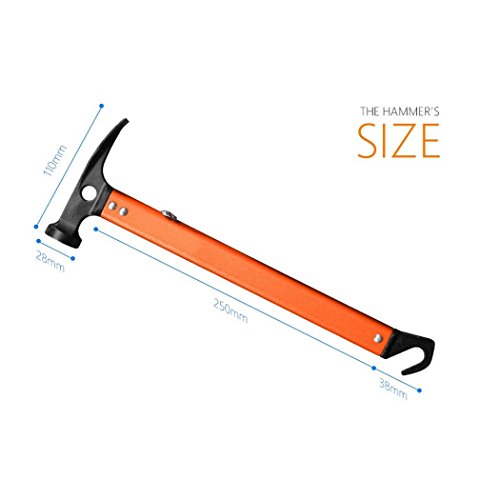 function & ultralight Aluminum Camping Hammer Hammer Stake Puller With 10 Tent Nails for outdoor camping climbing blue - Thumbnail 2