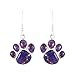 Dog Paw Purple Turquoise Earrings in Sterling Silver & Genuine Turquoise (Purple)