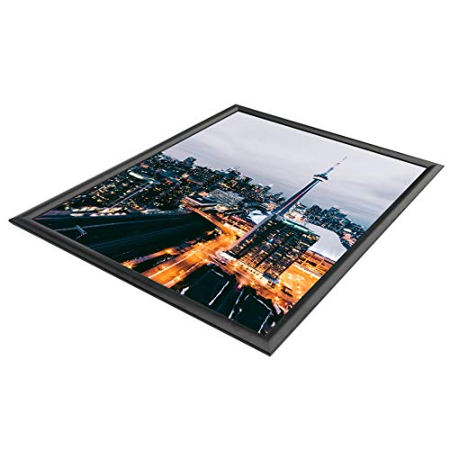 HAITIAN Snap Poster Frame for 18x24 Inch Poster, Front Open Wall Hanging Style, Durable Aluminum Profile, Color Black