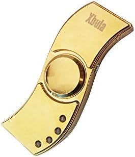 Xbula LED Fidget Hand Spinner with USB Electronic Coil Lighter, Windproof, Flameless, Rechargeable, Cigarette, Super Fast with Gift Box and USB Cable (Gold)
