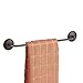 mDesign Metal Self Adhesive Towel Rack Hanger - Easy Mount Towel Bar - Stick On Towel Rod for Kitchen Walls, Cabinets, Door, or Mirrors - Use for Hand, Dish, Tea Towels - Poppon Collection - Bronze