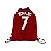 Ronaldo Jersey Style T-Shirt Kids Cristiano Gift Set Youth Sizes Premium Quality with Soccer Backpack, red, YM 8-10 Years Old