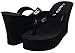 Hanxue Womens Glitter Chunky Wedge Flip-flops Sandals Black US8
