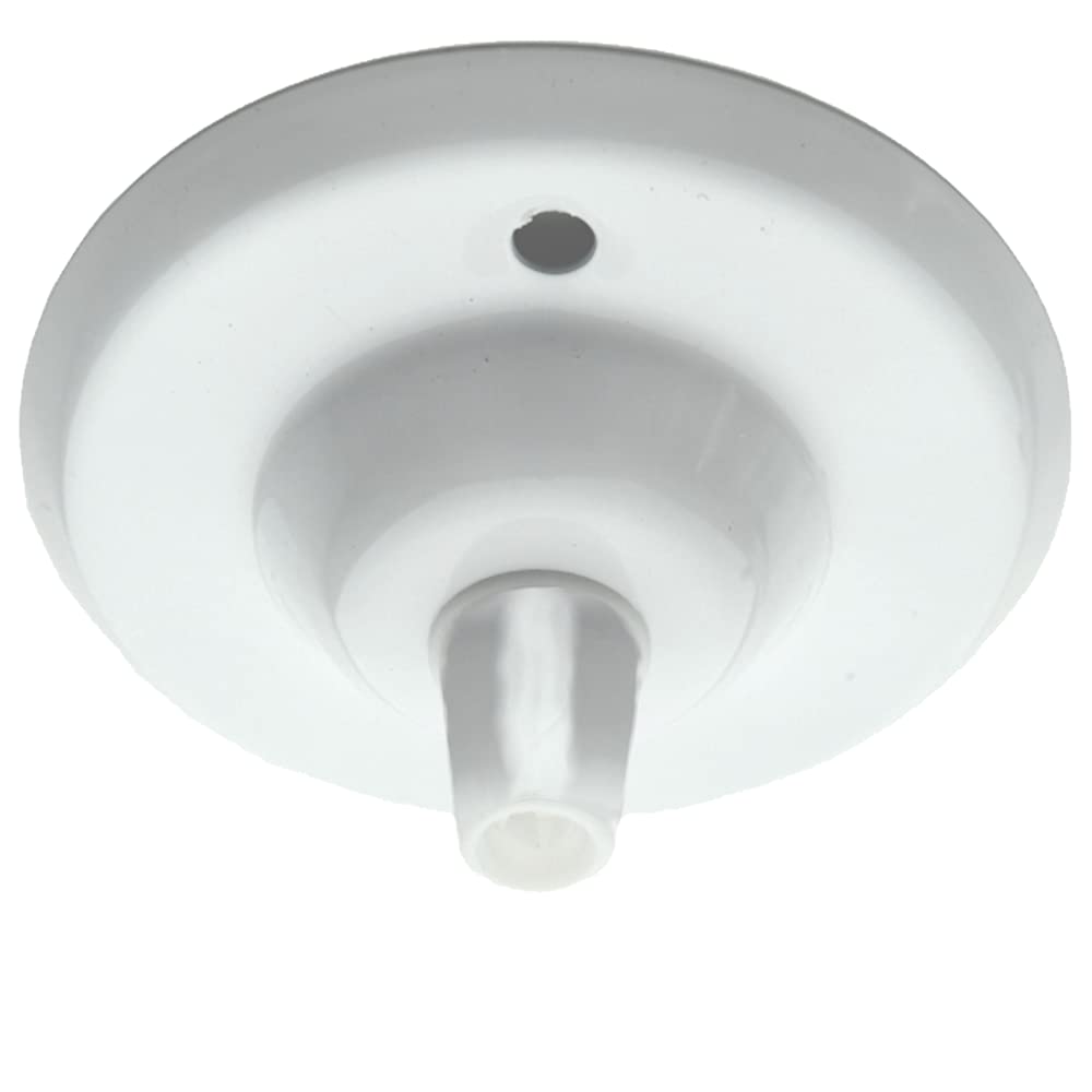 Art Deco Emporium 75mm Vintage Style Ceiling Rose with Metal Cord Grip in Gloss White Finish and Hand Finished White Fixing Screws