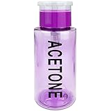 PANA Brand 7oz. (Quantity: 1 Pieces) Acetone Labeled Liquid Push Down Pump Dispenser Bottle with Flip Top Cap (Purple)