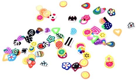 Ensunpals 3D Fruit Animals Fimo Slice Clay DIY Nail Art Tips Sticker Decoration 1000pcs Nail Sticker Nail Art