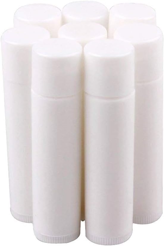 50 Pieces 3/16 Oz, 5.5ml White Empty Tubes for Lips Balm, Tubes Containers by RIVENBERT