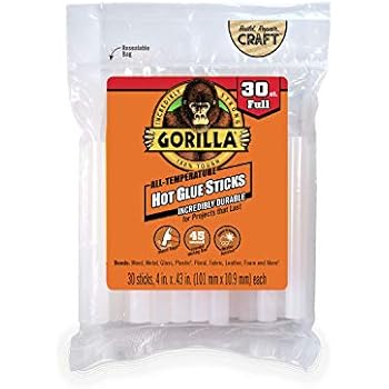 Gorilla Hot Glue Sticks, Full Size, 4
