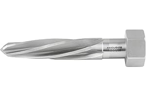 Accusize Industrial Tools 1-1/16 inch by 5 inch Flute Length Hex Shank H.S.S. Aligning Reamer, 7 inch Overall Length, Spiral 