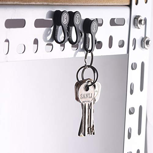 SUNFICON Magnetic Cable Clips Cable Organizers Earbuds Cords Clips Bookmark Whiteboard Noticeboard Fridge Magnets USB Cable Managers Keepers Ties Straps for Home Kitchen,Office,School,5 Pack Black - Thumbnail 7