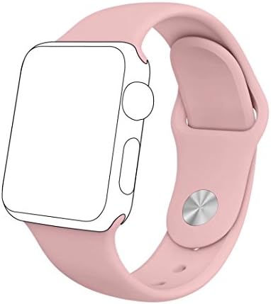 Band for Apple Watch 38mm,QIFIT Third Party Fine Soft Silicone Sport Wrist Strap Bracelet Replacement Band for Apple Watch Series 2, Series 1, Sport, Edition,38mm,S/M,Vintage Rose (2Pcs)