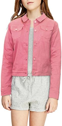 Crest Jeans Girls Glitter Floral Jacket GJK21960BR A PINK M810