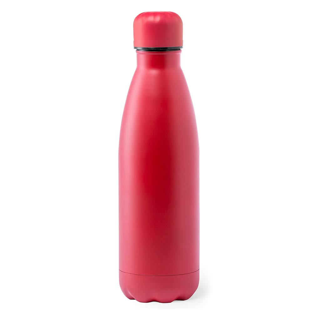 eBuyGB Metal Water Bottle 790ml Stainless Steel Leakproof Drinks Bottle Reusable BPA Free Matt Water Bottles - Travel Cup for School, Gym, Outdoor, Yoga & Sports - Red (Pack of 1)