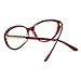 D.King Women Fashion Cat Eyeglasses Frames Clear Lens 56mm Red