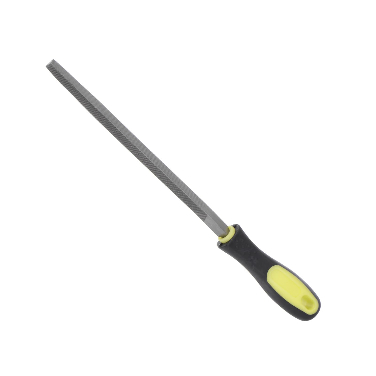 CoCud Metal Triangular File, 8" Blade Length, High Carbon Hardened Steel Cut Mill Hand Rasp with Non-Slip Handle Yellow - (Applications: for Wood, Metal, Plastic)