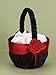 Hortense B. Hewitt Wedding Accessories Midnight Rose Flower Basket, 8-Inch Tall