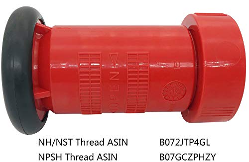 Fire Hose Spray Nozzle 1-1/2" NST/NH Polycarbonate Jet fog Industrial Fireman 1.5" Nozzle 75 gpm Fire Equipment FHSN01NST - Thumbnail 3