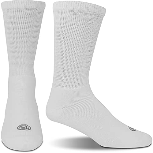 Doctor's Choice Diabetic Socks for Men, Seamless Crew Socks with NonBinding Top, Provides Extra