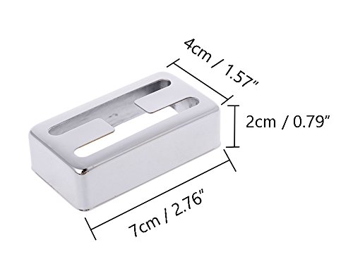 Timiy 2pcs Exquisite Durable Copper Material Electric Guitar Humbucker Pickup Cover with H-type Hole (Silver) - Thumbnail 3
