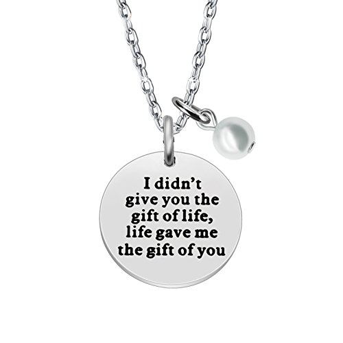 Stepdaughter Stepson Gifts Necklace from Stepmom Stepdad Family Jewelry - Life gave me the gift of you