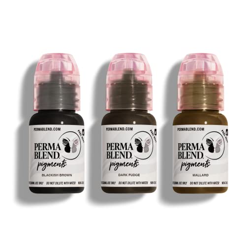 Perma Blend Cool Eyebrow Mini Set - Vegan PMU Tattoo Ink for Brows & Eyeliner - Microbalding Supplies for Permanent Makeup - Cool-Toned Pigment Kit for Cosmetic Tattoo Artists