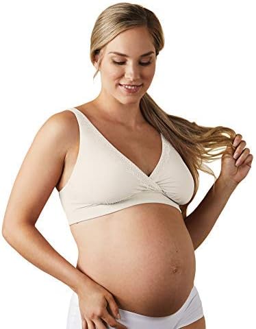 Bravado! Designs Ballet Nursing Sleep Bra for Maternity/Breastfeeding, Antique White, Large, Antique White With Lace - Image 4