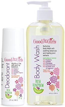 Good For You Girls Body Wash and Aluminum Free Deodorant, With Natural and Organic Ingredients, Kids, Preteens and Teens, Sulfate Free, Paraben Free, Vegan, Gluten Free