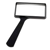 MonkeyJack 10X Handheld High Definition Rectangle Reading Magnifier Magnifying Glass Lens Loupe for Reading Tool