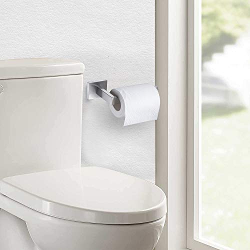 Nolimas Brushed Nickel Toilet Paper Holder SUS304 Stainless Steel Silver Half Open Square Wall Mount Rustfree Bathroom TP Holder Kitchen Washroom Tissue Roll Dispenser