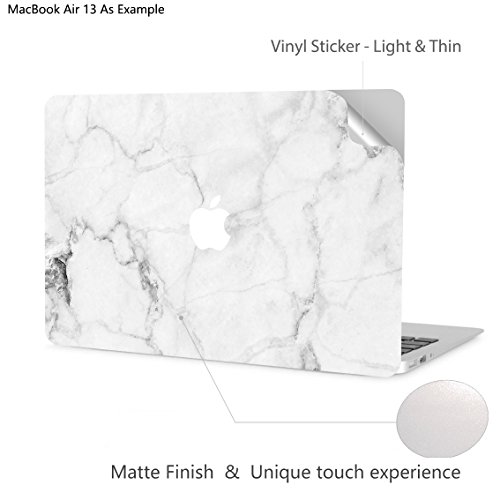 Digi-Tatoo 4-in-1 MacBook Skin Decal Sticker Compatible with Apple MacBook Air 13 Inch 2018 Release (Model A1932), Full Body Protective, Removable and Anti-Scratch, Fresh Marble
