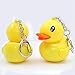 3PCS Lovely Flashlight Yellow Duck Keychains Sound Cartoon Child Toy Car Bag