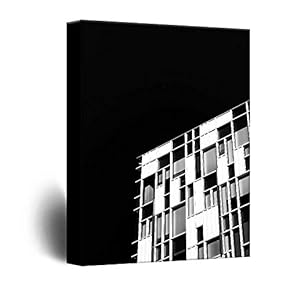 Canvas Wall Art - Modern Architecture in Black and White - Giclee Print Gallery Wrap Modern Home Art Ready to Hang - 12" x 18"