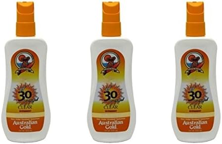 Australian Gold SPF 30 + Spray Gel Clear 8 Oz (3 Pack) + FREE Old Spice Deadlock Spiking Glue, Travel Size, .84 Oz