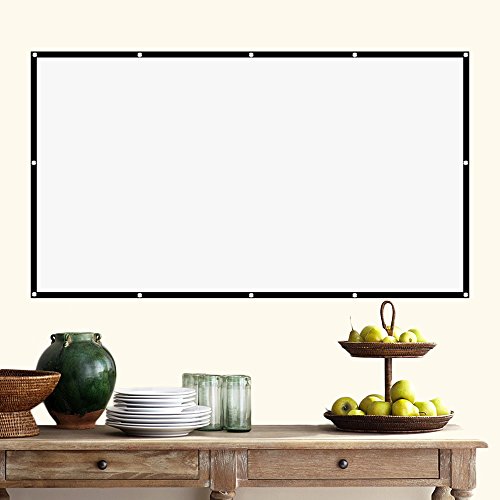 Outdoor Projector Screen, HUKOER 100 Inch 16:9 Portable Projector Screen Foldable Anti-Crease Thick Indoor Outdoor Home 4K HD Movie Screen Support Front Rear Projection