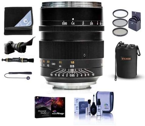 Mitakon Zhongyi Speedmaster 50mm f/0.95 III Lens for Nikon Z Mirrorless Camera Mount, Manual Focus - Bundle With Lens Pouch, 67mm Filter Kit, Flex Lens Shade, Lens Wrap, Pro Software Package, And More