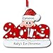 2022 Baby's First Christmas Ornament - Red 1st Christmas Tree Ornament in Glittered Santa Claus Stocking Hat for Baby Boy or Baby Girl - Custom Name