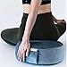 Buckwheat Meditation Cushion Round Zafu Yoga Pillow - Zafu Meditation Cushion Velvet with Zippered Organic Cotton Liner to Add or Remove Hulls | Machine Washable - Free Carry Bag (Celestite Crystal)