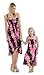 Matching Hawaiian Luau Mother Daughter Butterfly Dress in Pink Panel Black