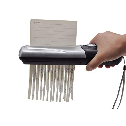 Handheld Portable Shredder Mini Office Supplies USB Battery Dual-Purpose Electric Crusher for Desktop File/Paper Inlet Size 123mm / Support Paper A6 Document or A4 Document fold/Support Paper thic