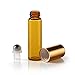 Cecathlon 6pcs 5ml Amber Roll on Glass Bottles Essential Oil Steel Metal Roller Ball Gold Alloy Cap Portable For Trave