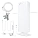 Outdoor TV Antenna - ANTOP 400-BV Amplified Flat Antenna with Noise-Free 4G Filter for VHF Enhanced, 70 Miles Multi-Directional Long Range Reception, 39ft Detachable Coaxial Cable, Waterproof