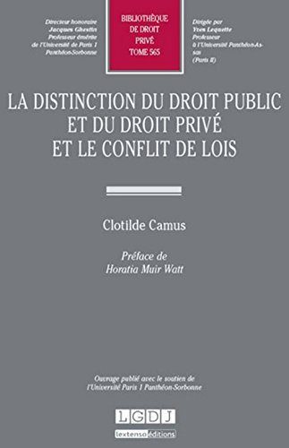 La  distinction du droit public et du droit privé et le conflit de lois