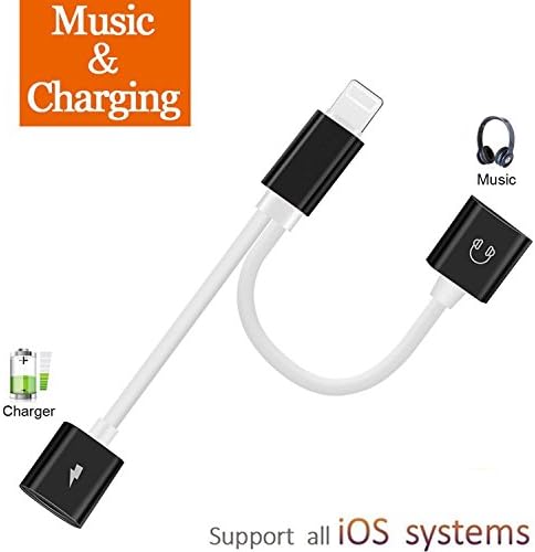 Headphone Jack Adapter Lightning Splitter for iPhone7/7Plus iPhone10/X/8/8Plus 2 in 1 Lightning Charging &amp; Audio Earphones Adaptor Support Charging Volume Control Call for iOS 10.3/11 or Later